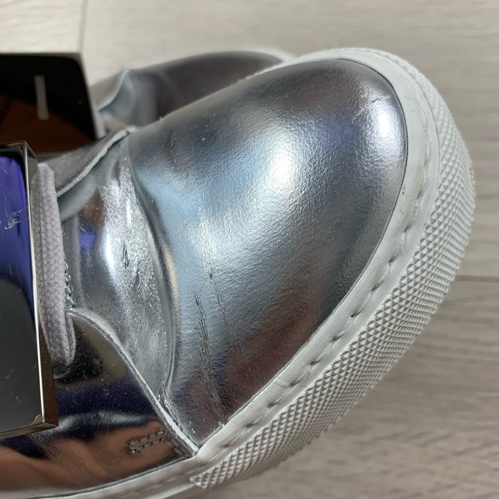 Acne Studios Silver Metallic "Adriana" Face Sneakers - Picture 10 of 15